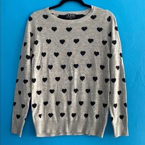 POL Grey Heart Pattern Sweater